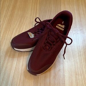 Avia Women's Burgundy Mesh Lace-Up Sneakers